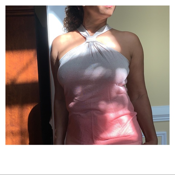 NWT! WHBM TEA ROSE OMBRÉ HALTER TOP - Picture 2 of 15